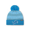 Detroit Lions NFL Womens Cozy Knit Metallic Thread Pom Beanie