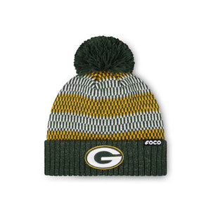Green Bay Packers NFL Womens Cozy Knit Metallic Thread Pom Beanie