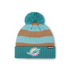 Miami Dolphins NFL Womens Cozy Knit Metallic Thread Pom Beanie