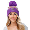 Minnesota Vikings NFL Womens Cozy Knit Metallic Thread Pom Beanie