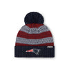 New England Patriots NFL Womens Cozy Knit Metallic Thread Pom Beanie