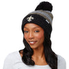 New Orleans Saints NFL Womens Cozy Knit Metallic Thread Pom Beanie