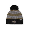 New Orleans Saints NFL Womens Cozy Knit Metallic Thread Pom Beanie