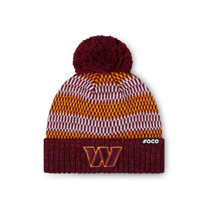 Washington Commanders NFL Womens Cozy Knit Metallic Thread Pom Beanie