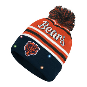 Chicago Bears NFL Womens Wordmark Script Light Up Beanie