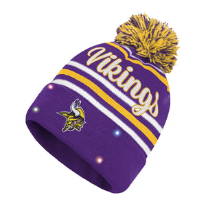 Minnesota Vikings NFL Womens Wordmark Script Light Up Beanie