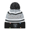 Las Vegas Raiders NFL Womens Wordmark Script Light Up Beanie