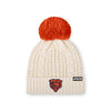 Chicago Bears NFL Womens Primary Logo White Cable Knit Pom Beanie