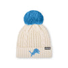 Detroit Lions NFL Womens Primary Logo White Cable Knit Pom Beanie