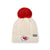 Kansas City Chiefs NFL Womens Primary Logo White Cable Knit Pom Beanie