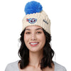 Tennessee Titans NFL Womens Primary Logo White Cable Knit Pom Beanie