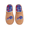 Buffalo Bills NFL Mens Flannel Lined Brown Suede Scuff Slipper