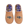 Baltimore Ravens NFL Mens Flannel Lined Brown Suede Scuff Slipper