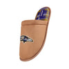 Baltimore Ravens NFL Mens Flannel Lined Brown Suede Scuff Slipper