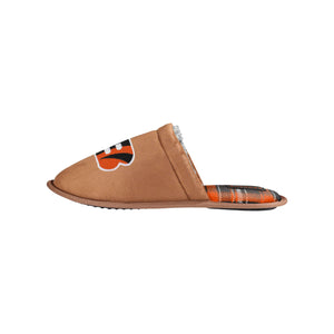 Cincinnati Bengals NFL Mens Flannel Lined Brown Suede Scuff Slipper