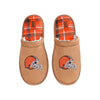 Cleveland Browns NFL Mens Flannel Lined Brown Suede Scuff Slipper