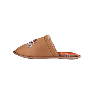 Cleveland Browns NFL Mens Flannel Lined Brown Suede Scuff Slipper