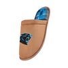 Carolina Panthers NFL Mens Flannel Lined Brown Suede Scuff Slipper