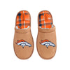 Denver Broncos NFL Mens Flannel Lined Brown Suede Scuff Slipper