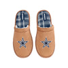 Dallas Cowboys NFL Mens Flannel Lined Brown Suede Scuff Slipper
