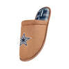 Dallas Cowboys NFL Mens Flannel Lined Brown Suede Scuff Slipper