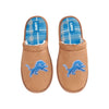 Detroit Lions NFL Mens Flannel Lined Brown Suede Scuff Slipper