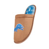 Detroit Lions NFL Mens Flannel Lined Brown Suede Scuff Slipper