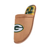 Green Bay Packers NFL Mens Flannel Lined Brown Suede Scuff Slipper