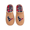 Houston Texans NFL Mens Flannel Lined Brown Suede Scuff Slipper