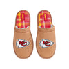 Kansas City Chiefs NFL Mens Flannel Lined Brown Suede Scuff Slipper