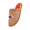 Kansas City Chiefs NFL Mens Flannel Lined Brown Suede Scuff Slipper