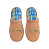 Los Angeles Chargers NFL Mens Flannel Lined Brown Suede Scuff Slipper