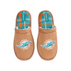 Miami Dolphins NFL Mens Flannel Lined Brown Suede Scuff Slipper