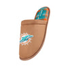 Miami Dolphins NFL Mens Flannel Lined Brown Suede Scuff Slipper