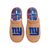 New York Giants NFL Mens Flannel Lined Brown Suede Scuff Slipper
