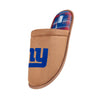 New York Giants NFL Mens Flannel Lined Brown Suede Scuff Slipper