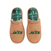 New York Jets NFL Mens Flannel Lined Brown Suede Scuff Slipper