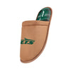 New York Jets NFL Mens Flannel Lined Brown Suede Scuff Slipper