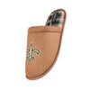 New Orleans Saints NFL Mens Flannel Lined Brown Suede Scuff Slipper