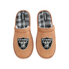 Las Vegas Raiders NFL Mens Flannel Lined Brown Suede Scuff Slipper