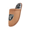 Las Vegas Raiders NFL Mens Flannel Lined Brown Suede Scuff Slipper