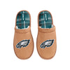 Philadelphia Eagles NFL Mens Flannel Lined Brown Suede Scuff Slipper