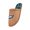 Philadelphia Eagles NFL Mens Flannel Lined Brown Suede Scuff Slipper