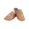Los Angeles Rams NFL Mens Flannel Lined Brown Suede Scuff Slipper