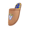 Los Angeles Rams NFL Mens Flannel Lined Brown Suede Scuff Slipper