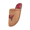 Tampa Bay Buccaneers NFL Mens Flannel Lined Brown Suede Scuff Slipper