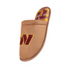 Washington Commanders NFL Mens Flannel Lined Brown Suede Scuff Slipper