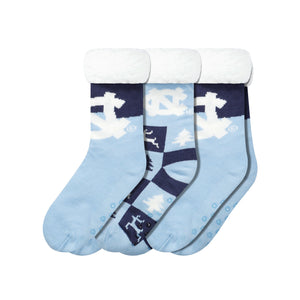 North Carolina Tar Heels NCAA Womens Fan Footy 3 Pack Slipper Socks