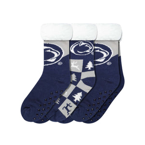 Penn State Nittany Lions NCAA Womens Fan Footy 3 Pack Slipper Socks