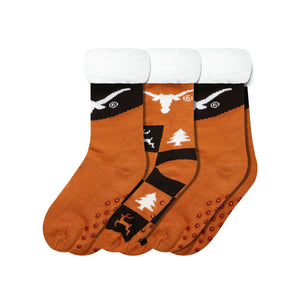 Texas Longhorns NCAA Womens Fan Footy 3 Pack Slipper Socks